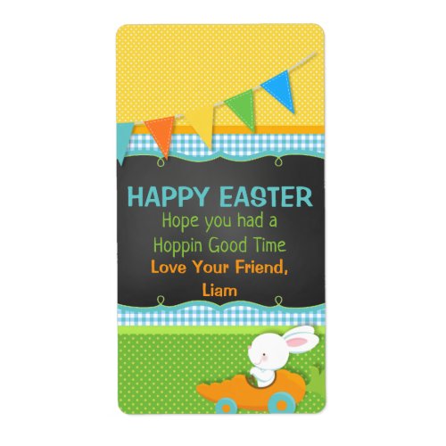 Happy Easter Bunny Dump Truck  Favor Tag Sticker