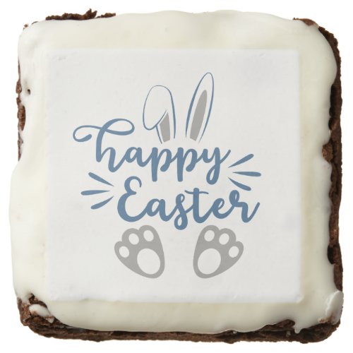 happy Easter Bunny Ears and Bunny Feet Brownie