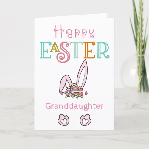 Happy Easter Bunny Ears and Eggs Cute Holiday Card