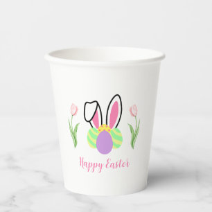 Happy Easter Bunny Ears and Eggs Party  Paper Cups