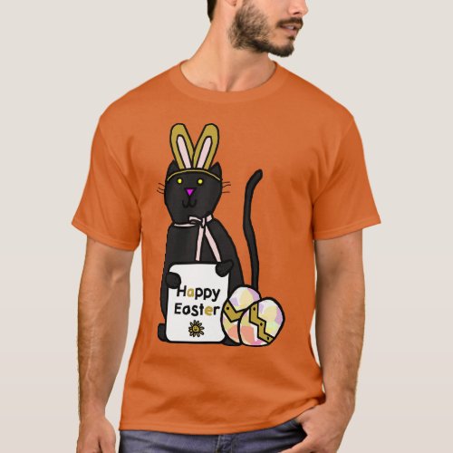 Happy Easter Bunny Ears Cat T_Shirt