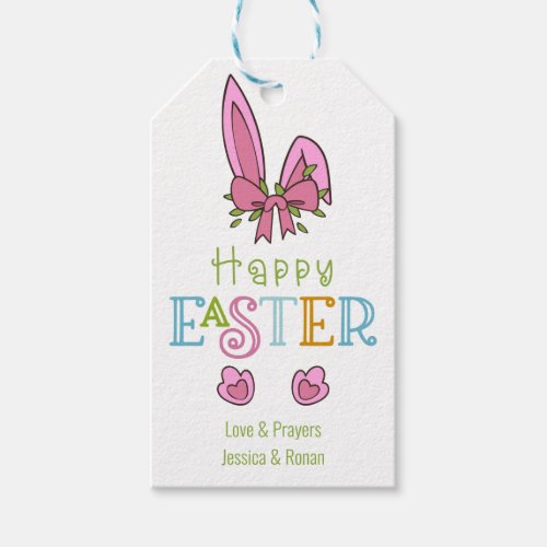 Happy Easter Bunny Ears Cute Treat Gift Tags