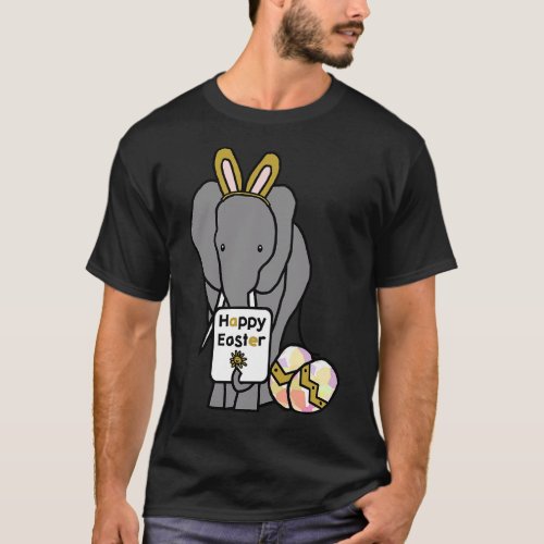 Happy Easter Bunny Ears on an Elephant T_Shirt