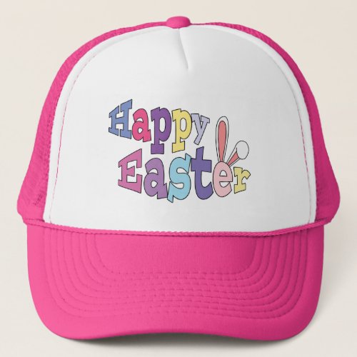 Happy Easter Bunny Ears Trucker Hat