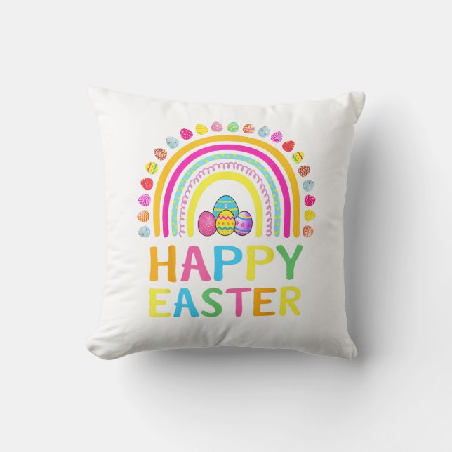 Happy Easter Bunny Easter Egg Hunt Easter Women Gi Throw Pillow (Front)