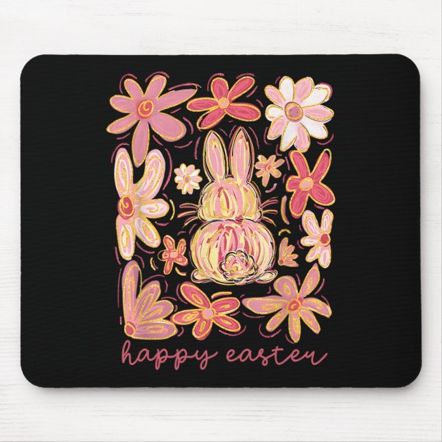 Happy Easter Bunny Easter Egg Hunt Squad Easter Wo Mouse Pad (Front)