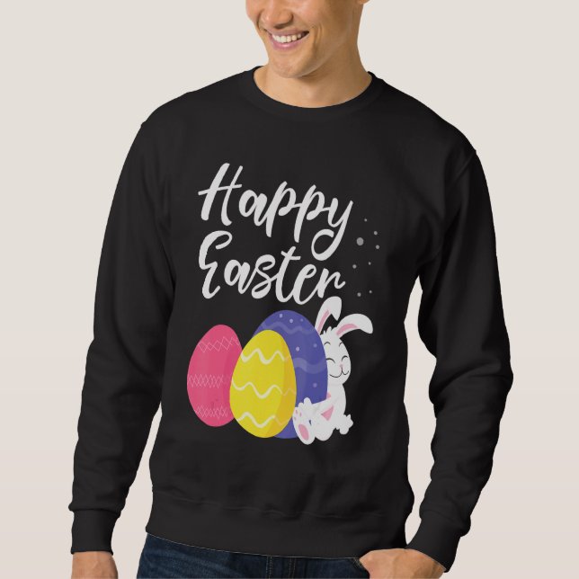 Happy Easter Bunny Egg Basket 1 Sweatshirt (Front)