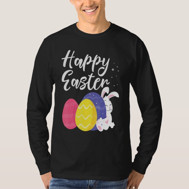 Happy Easter Bunny Egg Basket 1 T-Shirt (Front)