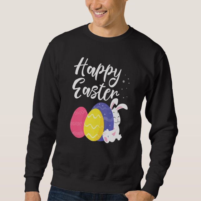 Happy Easter Bunny Egg Basket  Sweatshirt (Front)