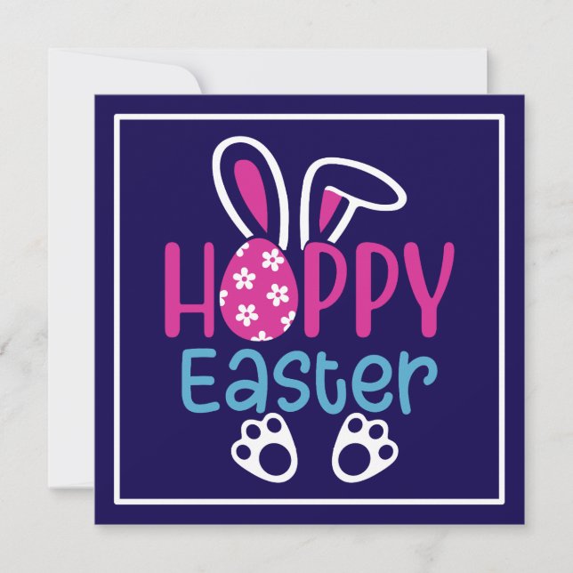 Happy Easter Bunny Egg Cute Spring Design Invitation (Front)