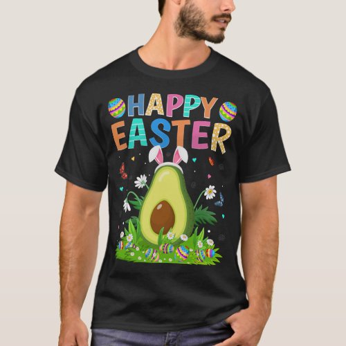 Happy Easter Bunny Egg Funny Avocado Easter Sunday T_Shirt