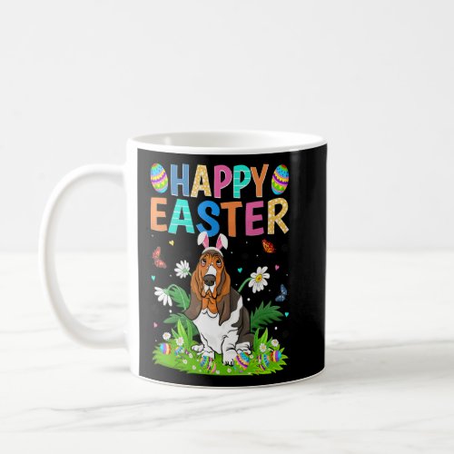 Happy Easter Bunny Egg Funny Basset Hound Dog East Coffee Mug