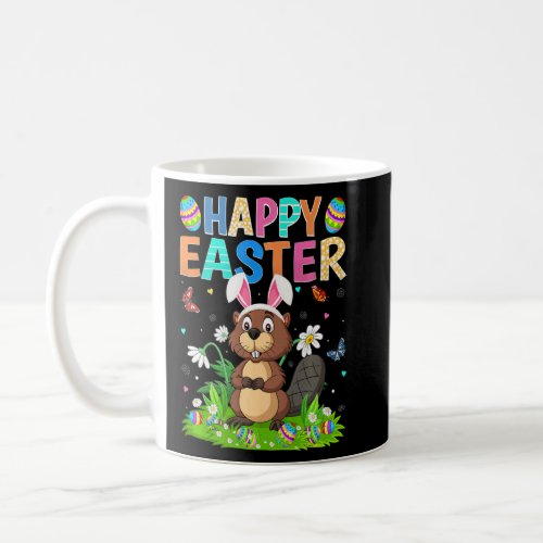 Happy Easter Bunny Egg Funny Beaver Easter Sunday  Coffee Mug