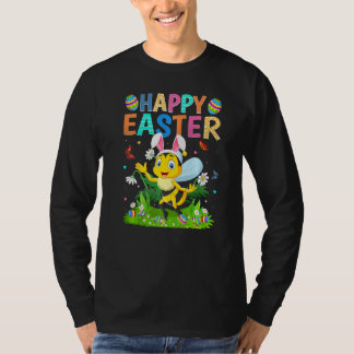 Happy Easter Bunny Egg Funny Bumble Bee Easter Sun T-Shirt