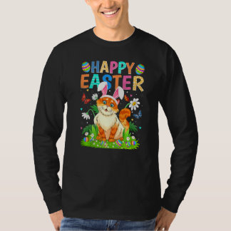 Happy Easter Bunny Egg Funny Cat Easter Sunday T-Shirt
