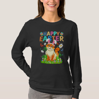 Happy Easter Bunny Egg Funny Cat Easter Sunday T-Shirt