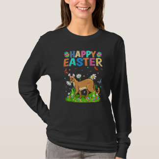 Happy Easter Bunny Egg Funny Cougar Easter Sunday T-Shirt