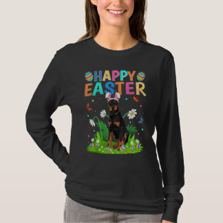 Happy Easter Bunny Egg Funny Doberman Dog Easter S T-Shirt