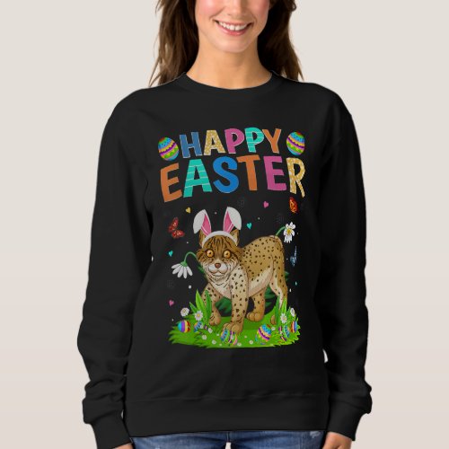Happy Easter Bunny Egg Funny Lynx Easter Sunday Sweatshirt