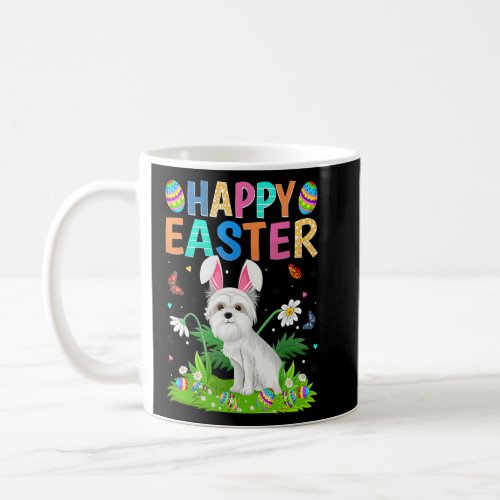 Happy Easter Bunny Egg Funny Maltese Dog Easter Su Coffee Mug