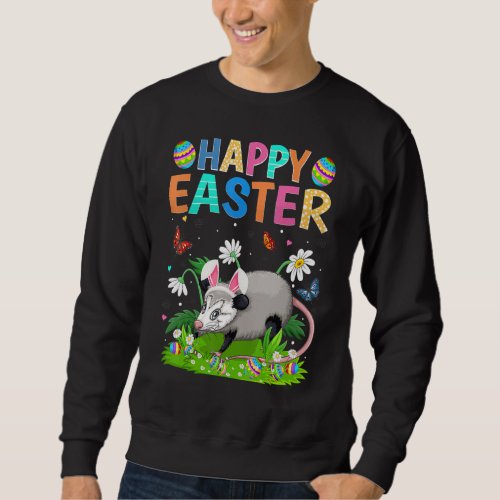 Happy Easter Bunny Egg Funny Opossum Easter Sunday Sweatshirt