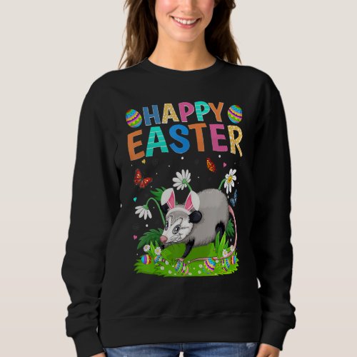 Happy Easter Bunny Egg Funny Opossum Easter Sunday Sweatshirt