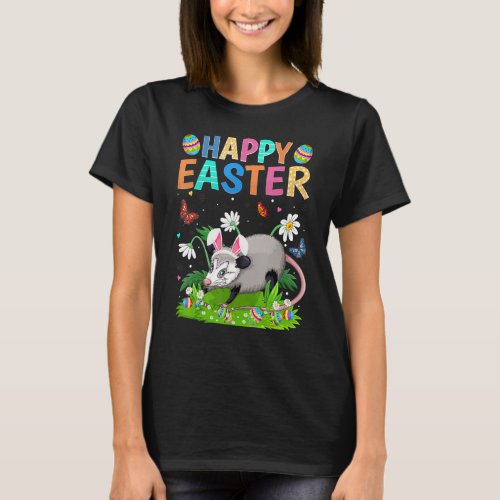 Happy Easter Bunny Egg Funny Opossum Easter Sunday T_Shirt