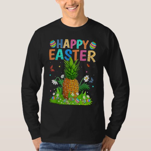 Happy Easter Bunny Egg Funny Pineapple Easter Sund T_Shirt