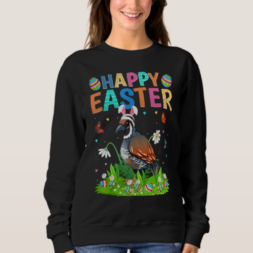 Happy Easter Bunny Egg Funny Quail Bird Easter Sun Sweatshirt