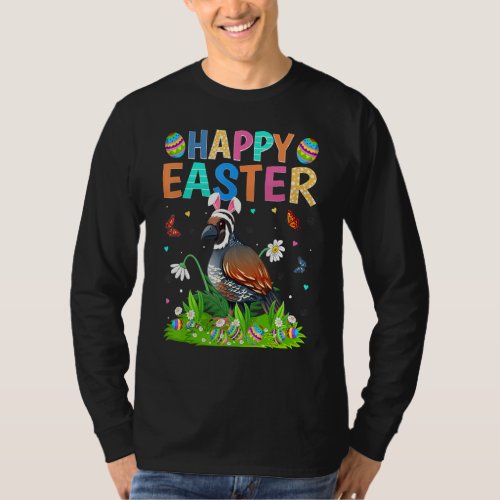 Happy Easter Bunny Egg Funny Quail Bird Easter Sun T_Shirt