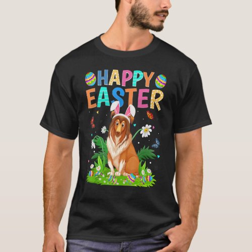 Happy Easter Bunny Egg Funny Sheepdog Easter Sunda T_Shirt