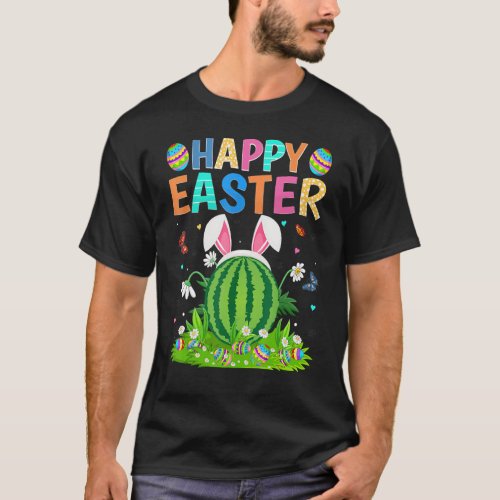 Happy Easter Bunny Egg Funny Watermelon Easter Sun T_Shirt