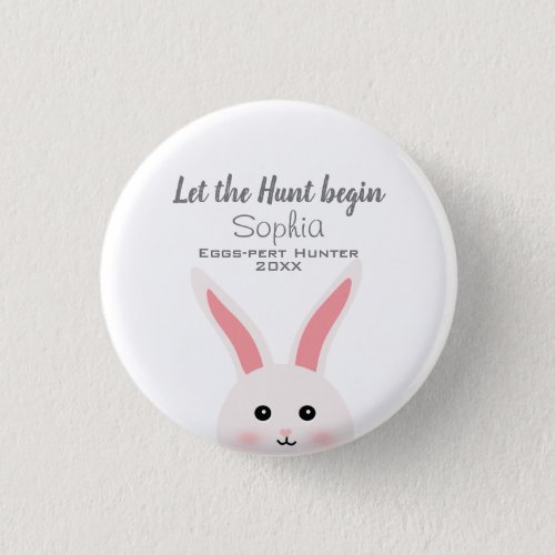 Happy Easter Bunny Egg Hunt T_Shirt Button