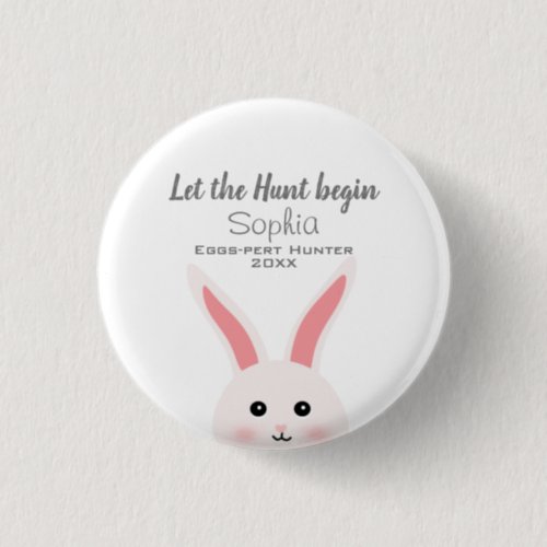 Happy Easter Bunny Egg Hunt T_Shirt Button