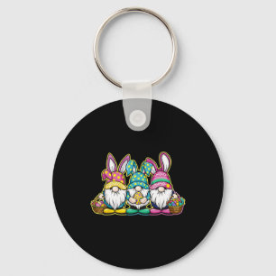 Happy Easter Bunny Egg Hunting And Bysket Gnome Ea Keychain