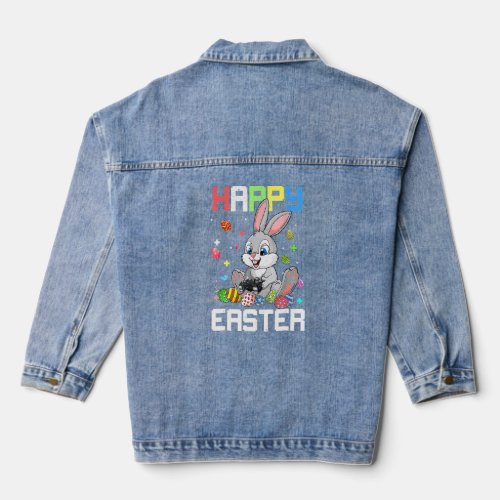 Happy Easter Bunny Egg Video Game Boys Kids Men Ea Denim Jacket