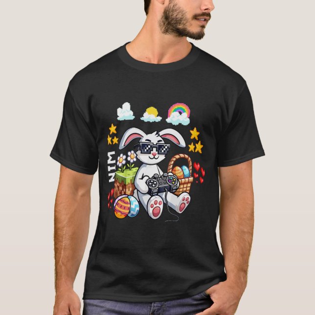 Happy Easter Bunny Egg Video Game l Gamer Easter  T-Shirt (Front)