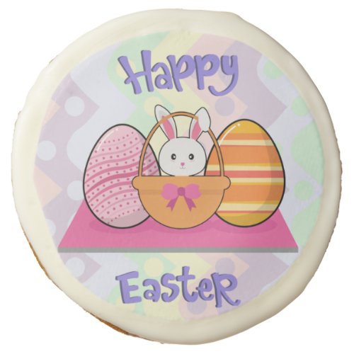 Happy Easter Bunny Eggs Basket Cute Easter  Sugar Cookie