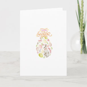 Happy Easter Bunny & Eggs Holiday Card