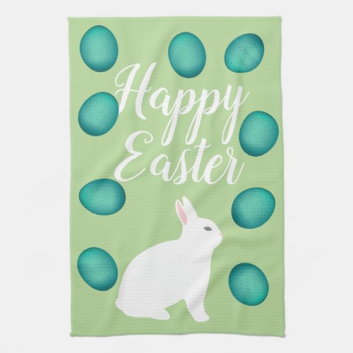 Happy Easter Bunny  Eggs Kitchen Towel