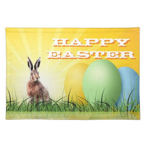 HAPPY EASTER _ Bunny  Eggs Placemat
