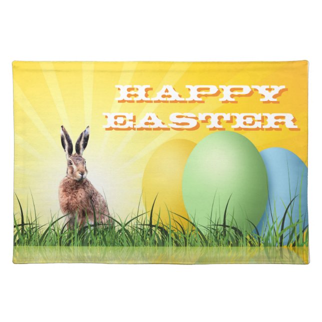 HAPPY EASTER - Bunny & Eggs Placemat (Front)