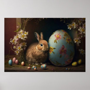 Happy Easter bunny eggs Poster