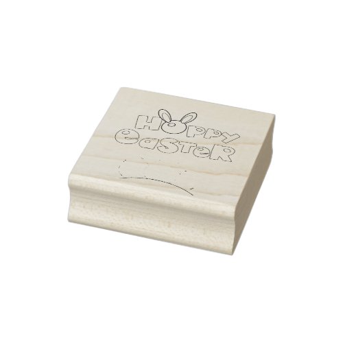 Happy Easter Bunny Eggs Rubber Stamp