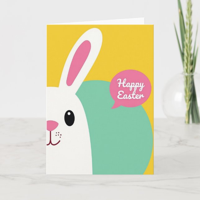 Happy Easter Bunny Face Card (Front)