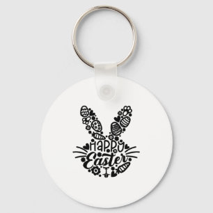 Happy Easter, Bunny Face Men Women Kids Cute Easte Keychain
