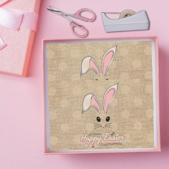 Happy Easter Bunny Face Neutral Polka Dots Tissue Paper by Sozo4all at Zazzle