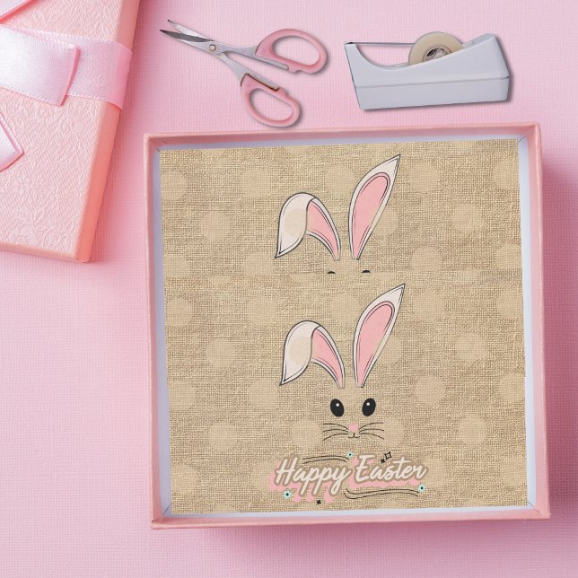 Happy Easter Bunny Face Neutral Polka Dots Tissue Paper (Creator Uploaded)