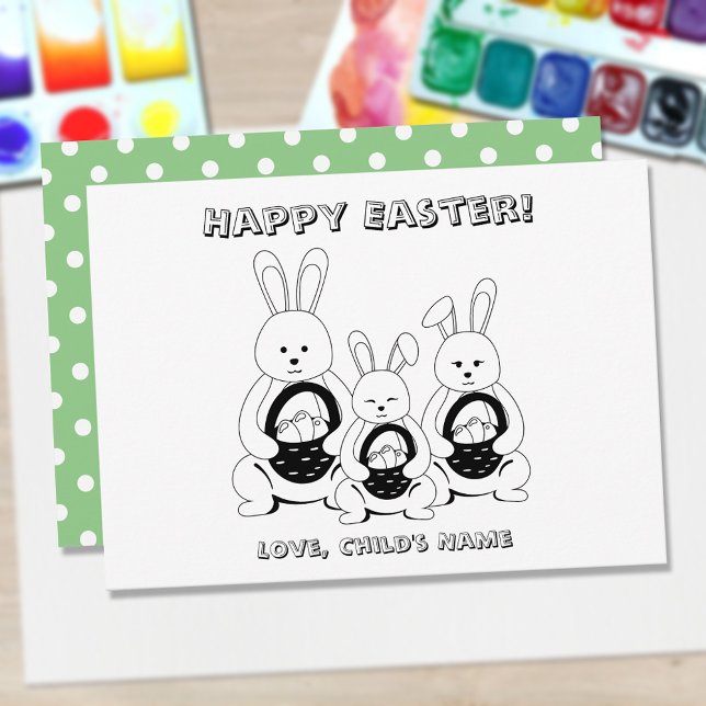 Happy Easter Bunny Family Coloring Page (Creator Uploaded)