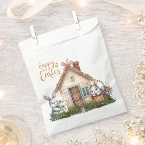 Happy Easter Bunny Family House and Sign Favor Bag